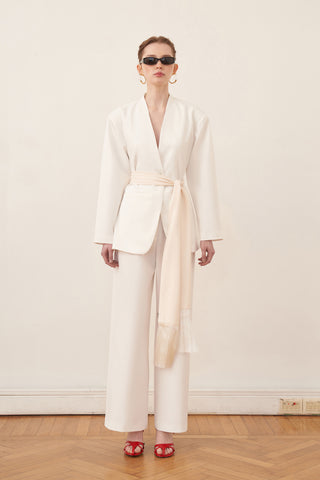 Soft White Blazer Ceket