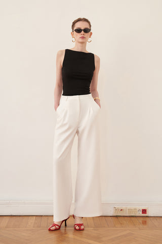 Karam Palazzo Pantolon - Soft White