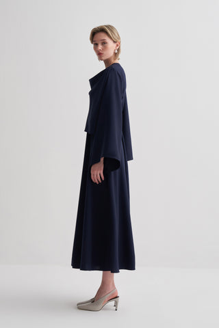 Aden Drapeli Lacivert Elbise