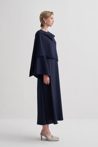 Aden Drapeli Lacivert Elbise