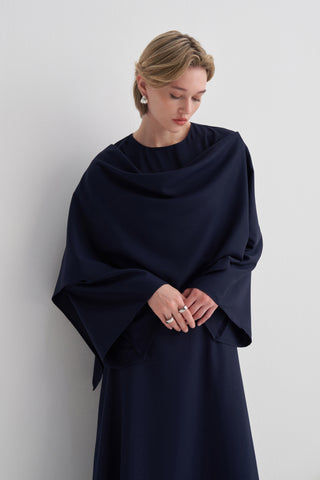 Aden Drapeli Lacivert Elbise