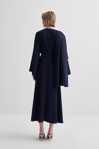 Aden Drapeli Lacivert Elbise