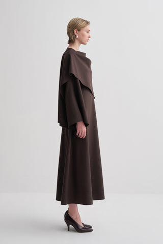 Aden Drapeli Kahverengi Elbise