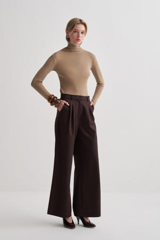 Mocha Palazzo Pantolon