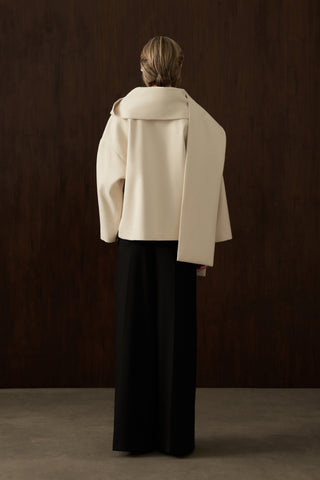 Mia Atkılı Ekru Kaşe Kaban