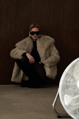 Blaura Suni Kürk Kaban Ekru