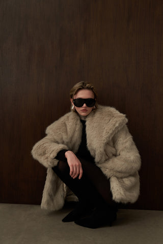 Blaura Suni Kürk Kaban Ekru